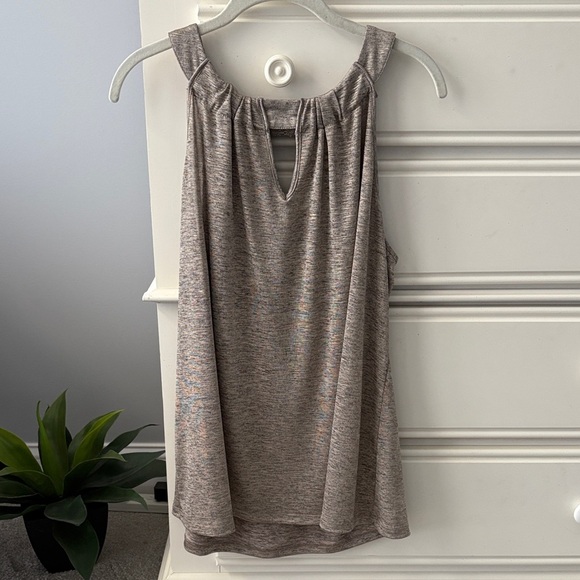 INC International Concepts Sleeveless Gold, Tan & Brown Heathered Women's Top - Picture 1 of 8